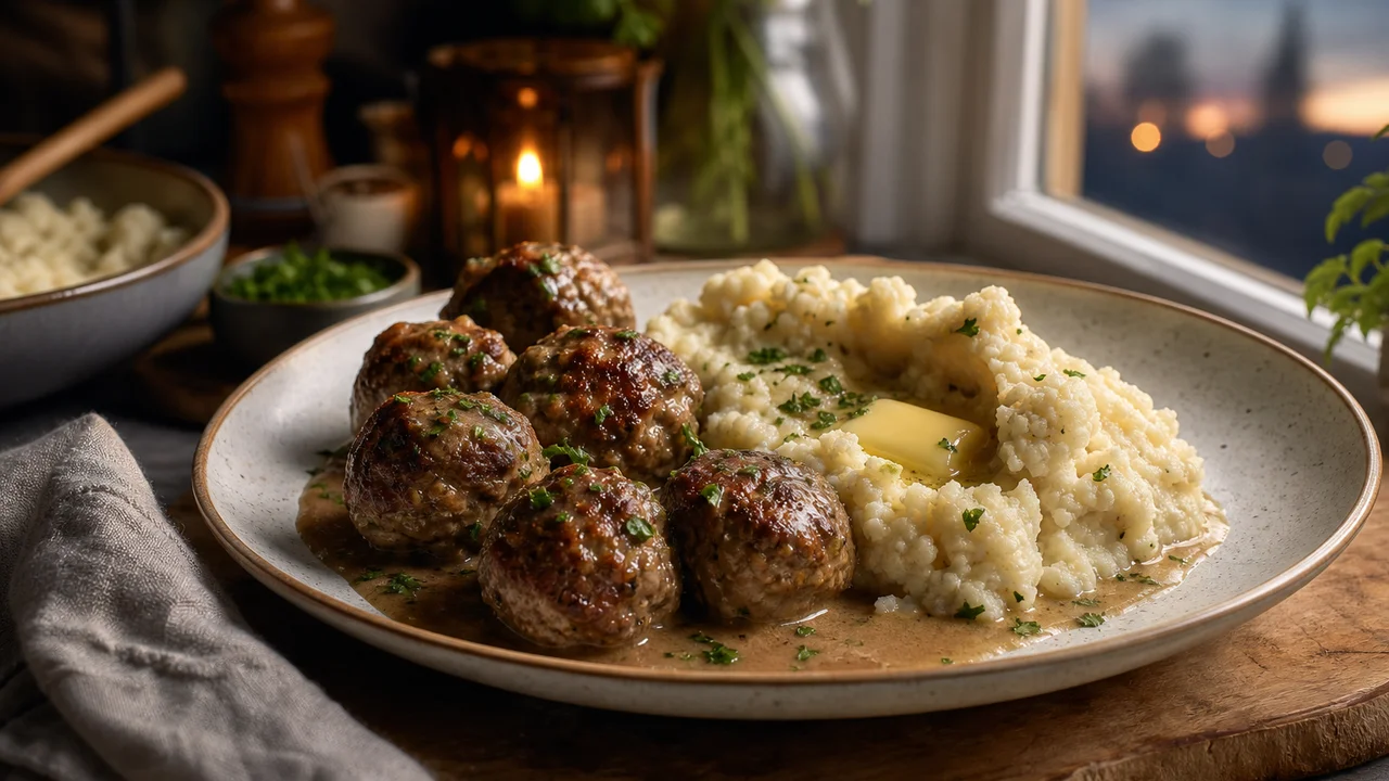 Illustratie van eenvoudige keto gerechten op een tafel met verse ingrediënten en keukenlicht