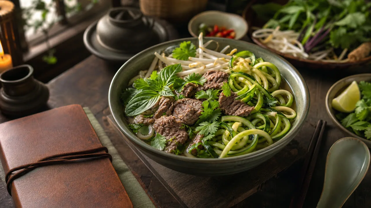 Minh họa biên tập bữa trưa keto với điện thoại bên cạnh đĩa ăn gợi ý ghi nhật